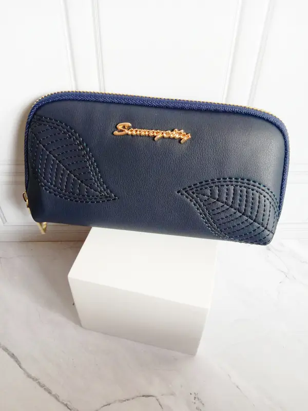 Dompet Resleting Oval Wanita Leaves Import Lucu / Dompet Panjang 1 Resleting #C05 Kulit PU Polos Dompet Panjang Dompet Kartu 4