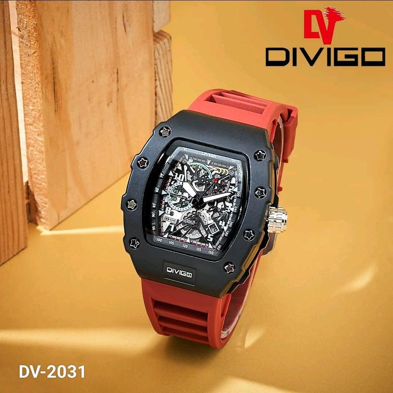 jam tangan pria divigo dv 2031 analog sport strab rubber tanggal aktif 3