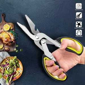 ANGITS Gunting Daging Dapur MY001 Multifungsi Kitchen Meat Scissors Stainless Steel & Gagang Silikon 22cm Tajam Anti Karat Nyaman Digunakan Original