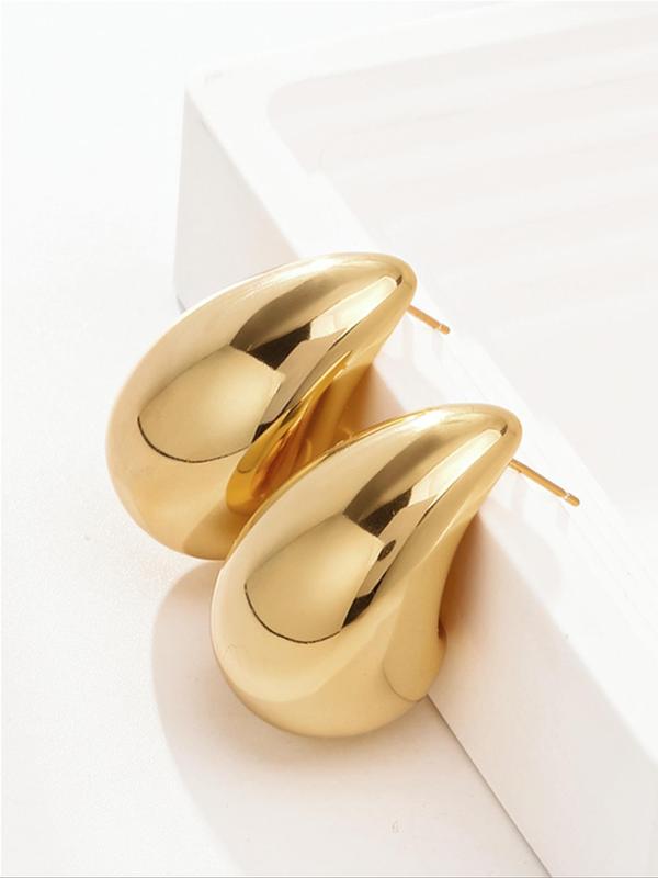 1 Pair Women's Simple Style Plain Color Hoop Earrings, Fashion Jewelry for Party, Daily Clothing Decor, Trendy All-match & Exquisite Jewelry for Birthday Gift 0