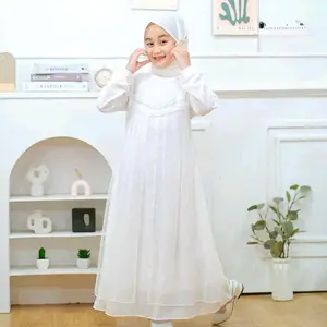 Shafa kids set khimar gamis anak perempuan Terbaru 2024 usia 4-12 tahun S.M.L.XL cocok buat lebaran Baju Ceruty Muslim Panjang Tile Dress