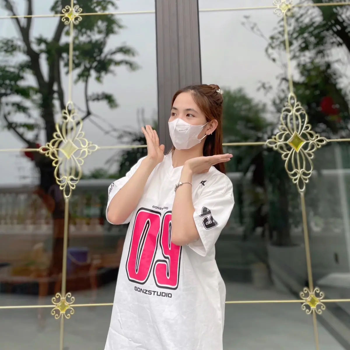 Áo phông trắng 3158 mang số 09 chất liệu cotton khô loại 1
