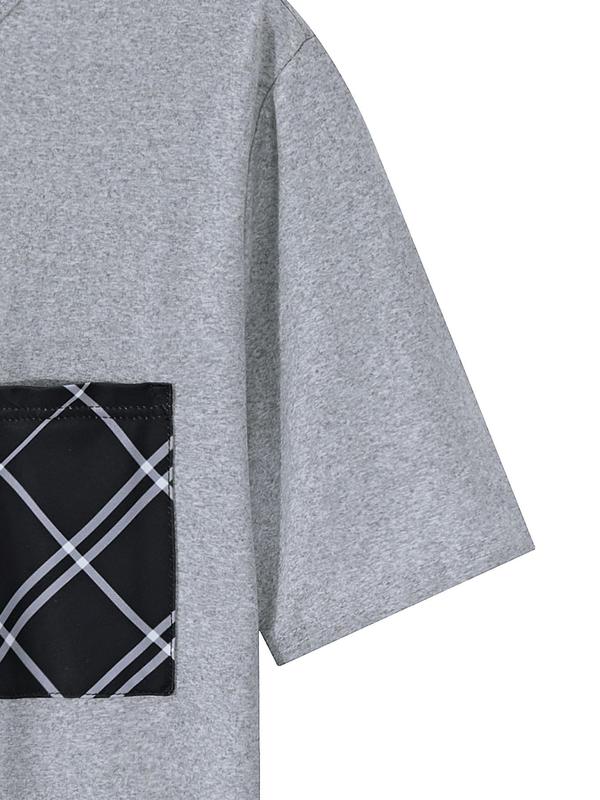Men's Short Sleeve Plaid Print Loungewear Set, Casual Pocket Round Neck T-shirt & Pants & Shorts Pj Set, Sleepwear & Loungewear Set for All Seasons 5