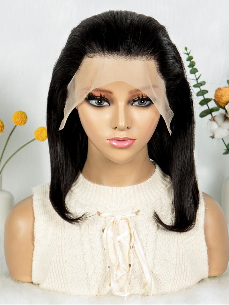 Product Introduction of 13*4 Lace Front Straight Bob Wig, Natural Looking Pre Plucked Hairline Wig, Human Hair Bob Wigs for Women 6
