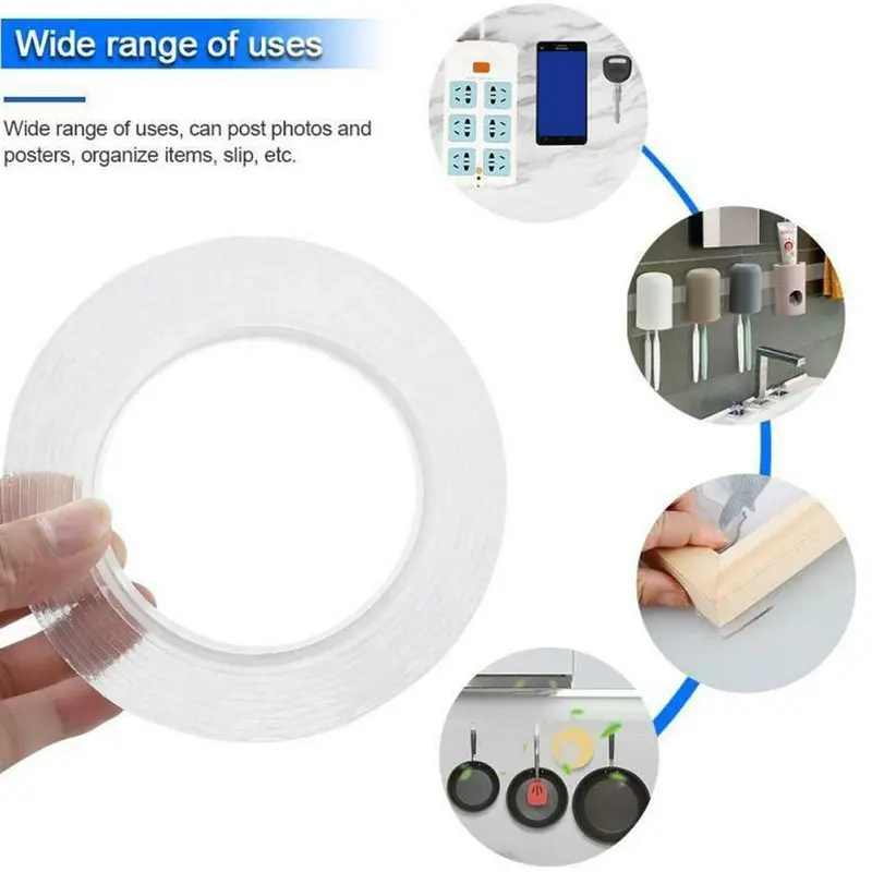 Keo Siêu Dính, Nano Mạnh, Hai Mặt, Không để lại dấu vết, Keo Siêu Bền, 1 Cái, Sử Dụng Băng Nano 8