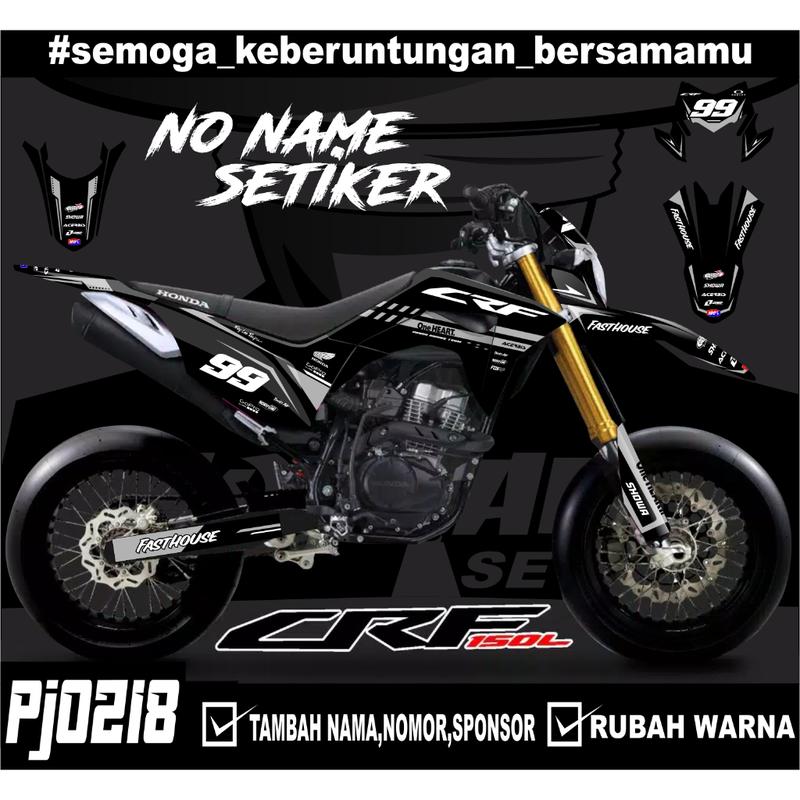 Sticker setiker stiker decal CRF 150 L-(pj0218) minimalis Fullbody-Dekal CRF 150 L Trail Supermoto 3