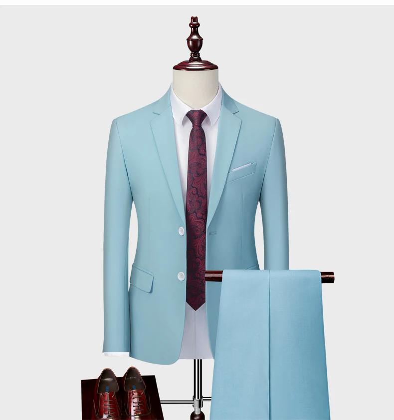 Product Introduction of (Jacket+Pants) Latest Men Suit Set Formal Blazers Slim Fit Business Tuxedo 2 Pcs Suit Groom's Wedding Dress Man Suit S-6XL 13