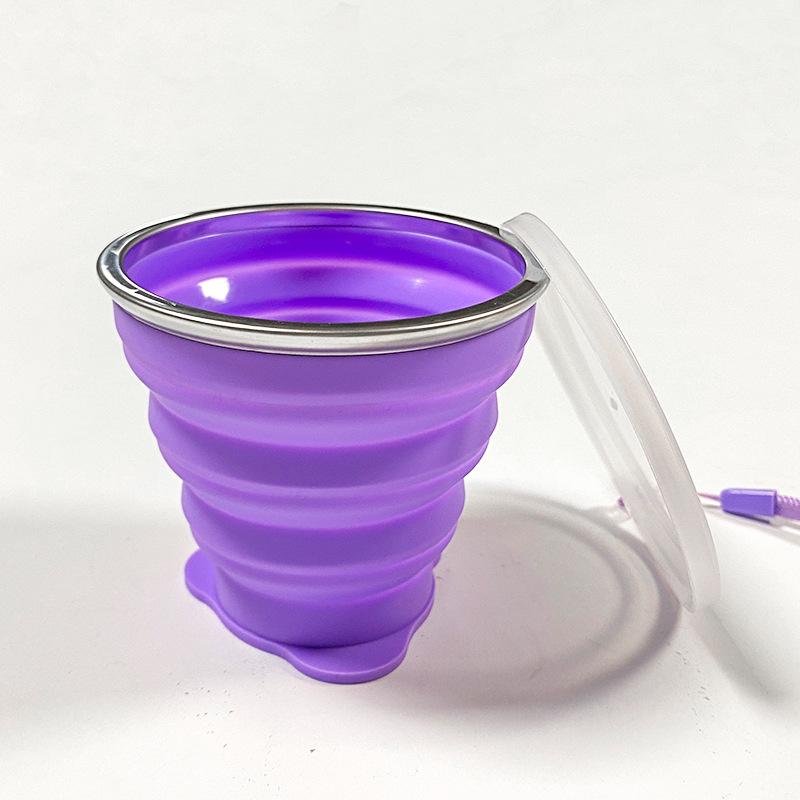 2025 Foldable Cup Retractable Silicone Folding Water Bottle Portable Personal Cup 180ml Multi-color 6