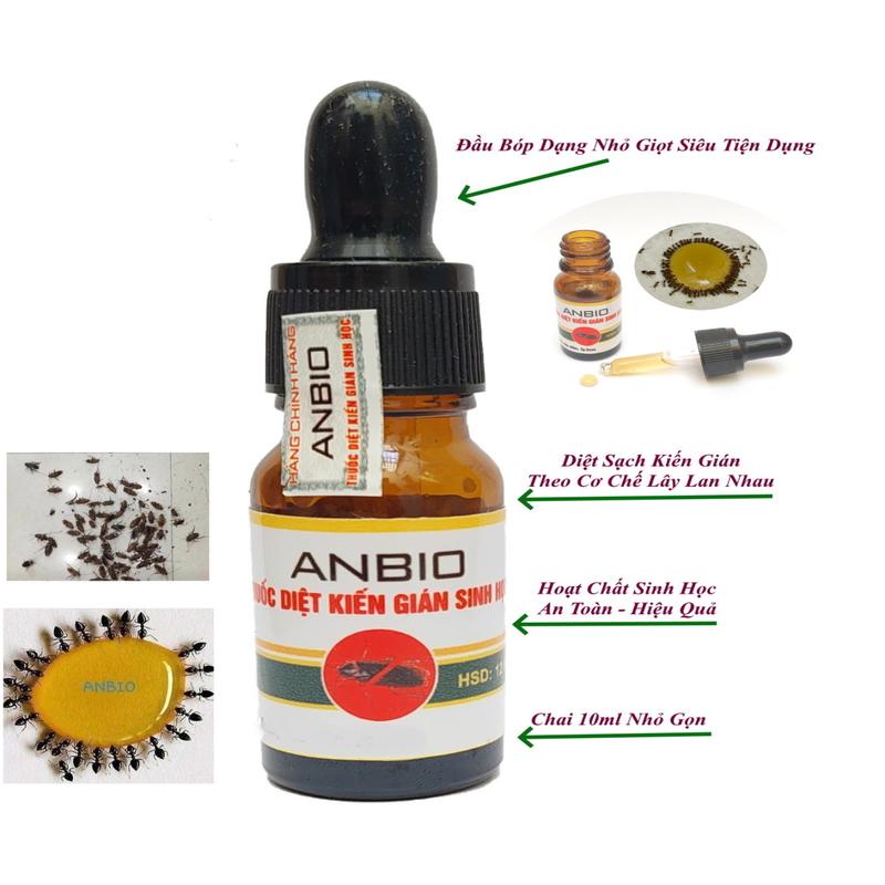 Thuốc diệt kiến gián ANBIO Chai 10ml Dạng ống bóp tiện lợi với hoạt chất sinh học diệt tận gốc hầu hết kiến gián Nhang