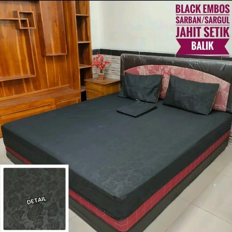 SP Homemade Tinggi 20cm Kualitas Bahan Tebal Dingin Lembut - Sarung Bantal dan Guling Sheets & Pillowcases adem Multicoloured Kain Karet Katun Resleting Seprei 6