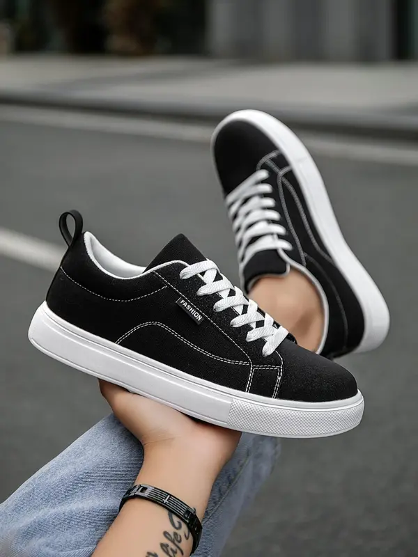 Men's Fashionable Lace Up Low Top Sneakers, Casual Comfortable Sports Shoes for Daily Wear, Trendy All-match Sneakers for Daily Wear 4