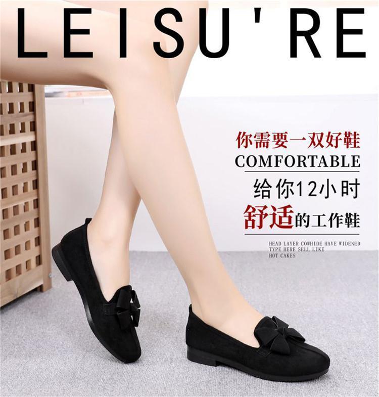 Product Introduction of Spring Old Beijing Cloth Shoes Women's Shoes Black Work Shoes Bow Flat Gommino Women's Shoes Breathable Mom Shoes 3