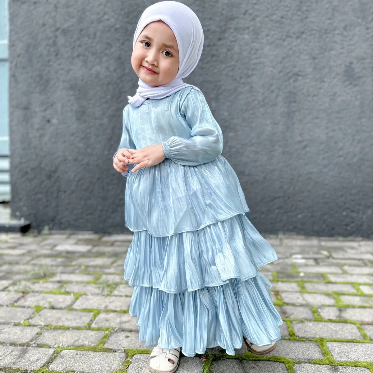 MIMMI.ID Ayana Dress Gamis Pesta  Baju Kondangan Couple Pasangan Sarimbit Mom Dan Anak Shimmer Silk Mewah Muslim Nyaman Syari Wanita Lebaran Keluarga Polos