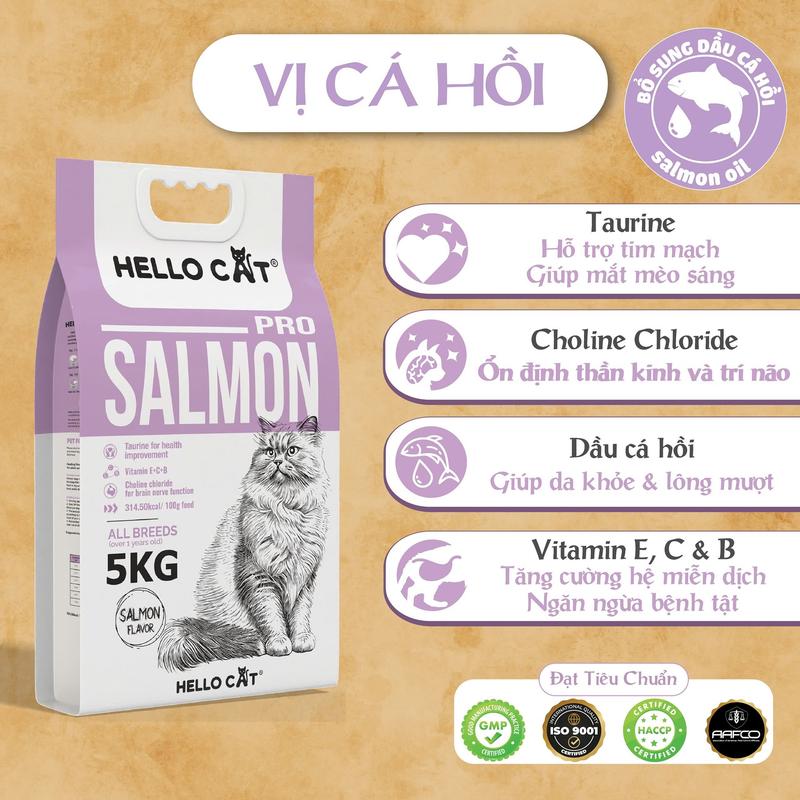 Hạt HELLO CAT SALMON Thức Ăn Cho Mèo - Túi 5kg cat  food 1