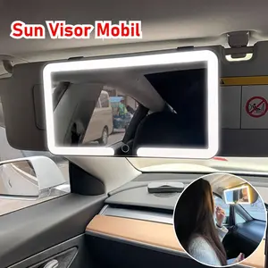 【COD】Cermin Sun Visor Makeup Mobil/LED Sunvisor Mirror/Sun Visor Cermin Mobil/Cermin Rias Mobil/Sunvisor Mobil Universal/Cermin Makeup Dengan Lampu Mobil Led Layar Sentuh Dapat Disesuaikan Untuk Sun Visor Mobil Car