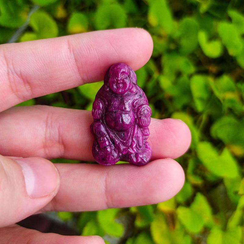 Mặt Dây Chuyền Đá Quý Ruby, Sapphire, Tạc Tượng Di Lặc 6