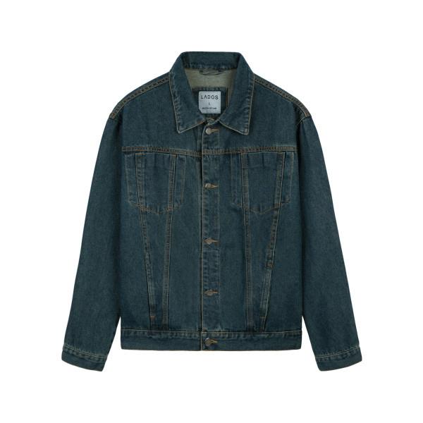 Áo khoác jean nam xanh đậm phong cách thời trang cổ điển LADOS-2078 cá tính, dễ phối đồ, cao cấp