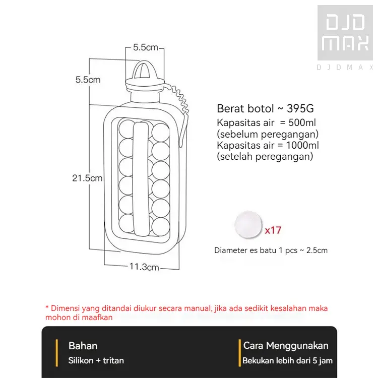 XTBC Botol Pembuat Es Cepat Botol Hoki Es Dua Dalam Satu Tempat Buat Es Bulat Rumah Tangga Bulat Cetakan Es Batu Silicone Silikon Cream Kitchenware 7