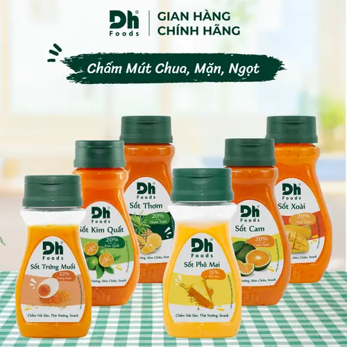 Combo Chấm Mút Chua, Mặn, Ngọt Dh Foods, Sốt Phô Mai, Trứng Muối, Sốt Thơm, Sốt Cam, Sốt Xoài Nước Sốt Gia Vị