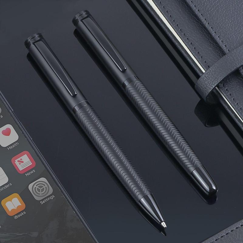 Product Introduction of Dragon Scale Pattern Ballpoint Pen Set with Gift Box, 2 Counts/set Black Ink Writing Pen, Portable Smooth Writing Pen, Office Stationery Supplies 5