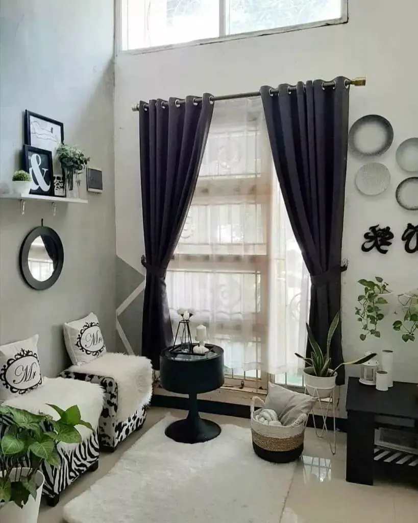 Gorden Jendela Blackout 12 Smokring Tirai Pintu Ruang Tamu T 200 cm Gordyn Kamar Aesthetic Jendela Pendek Platinum