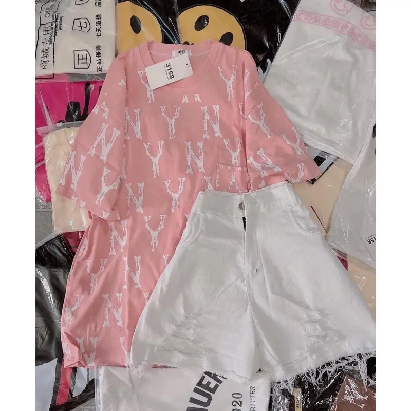 Set bộ áo thun mix quần jean rách - N.i Menswear Nam