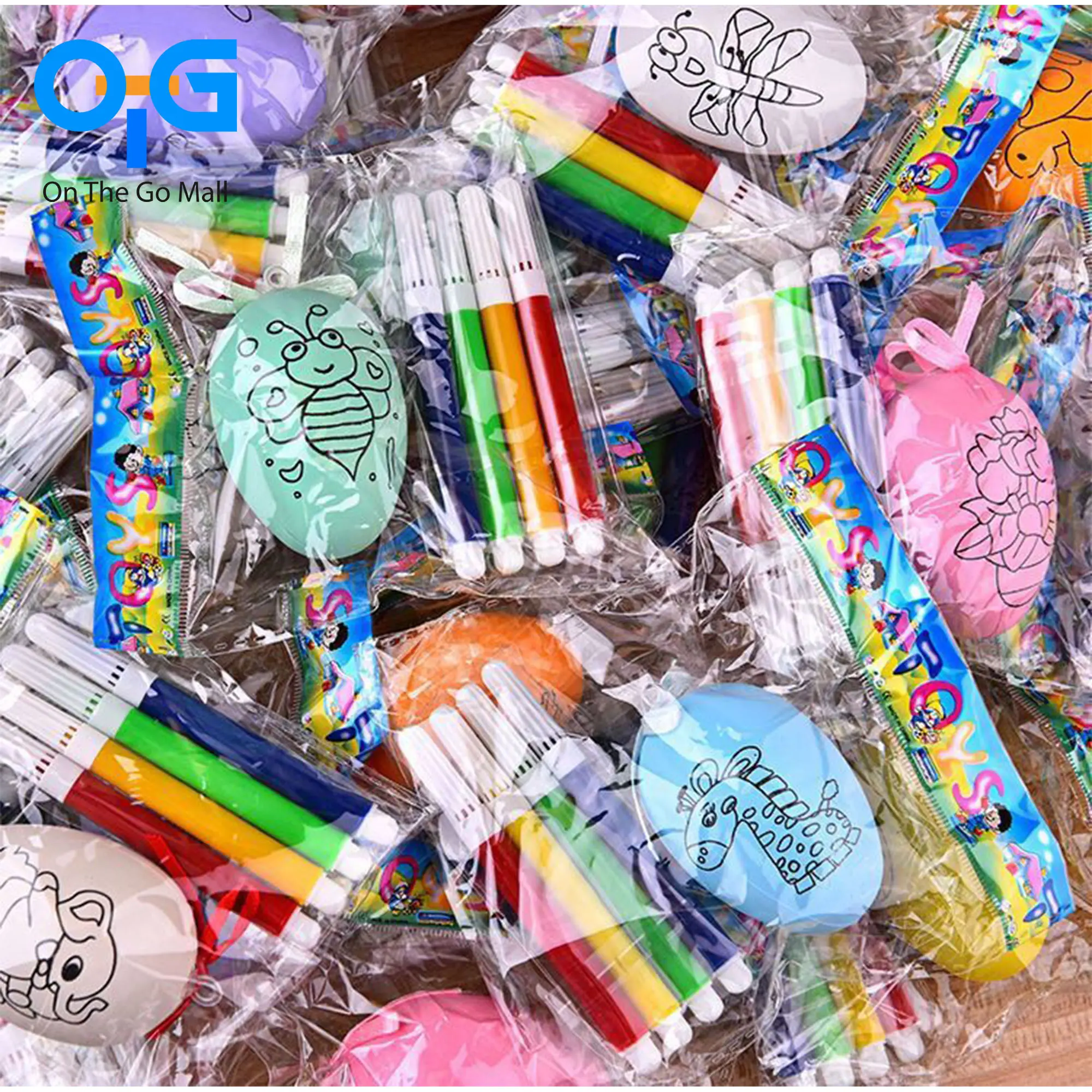 1PC Baby Kids Paint Toy Egg with 4Colors Pen for Art & Craft