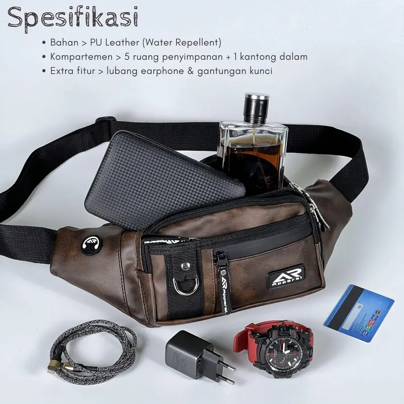 Tas Selempang Pria AR APPAREL Distro Compact Waistbag Slingbag Waterproof Tas Pinggang Cowok 6
