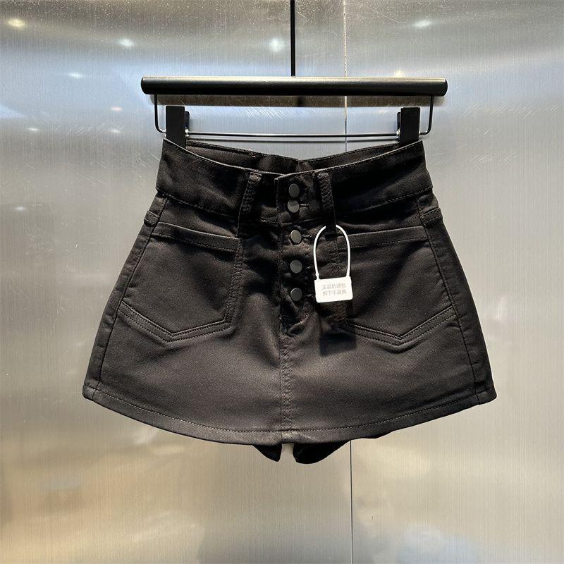 Product Introduction of Skirt Denim, Gaya Eropah, Rekaan Dua Keping Palsu, Payudara Depan, Putih Dibasuh, Gadis Panas, Sesuai untuk Musim Bunga dan Musim Panas, Seluar Pendek Segar, 2024 10
