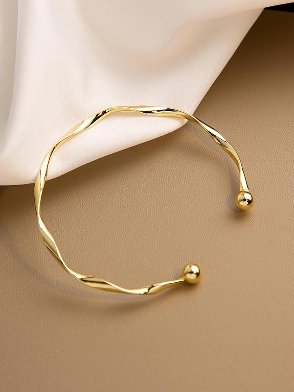 Women's Plain Casual Alloy Cuff Bangle,  Mother's Day Gift, Elegant Casual All-match Jewelry for Girls Gift, Female Classic Fashion Accessories for Daily Wear 0