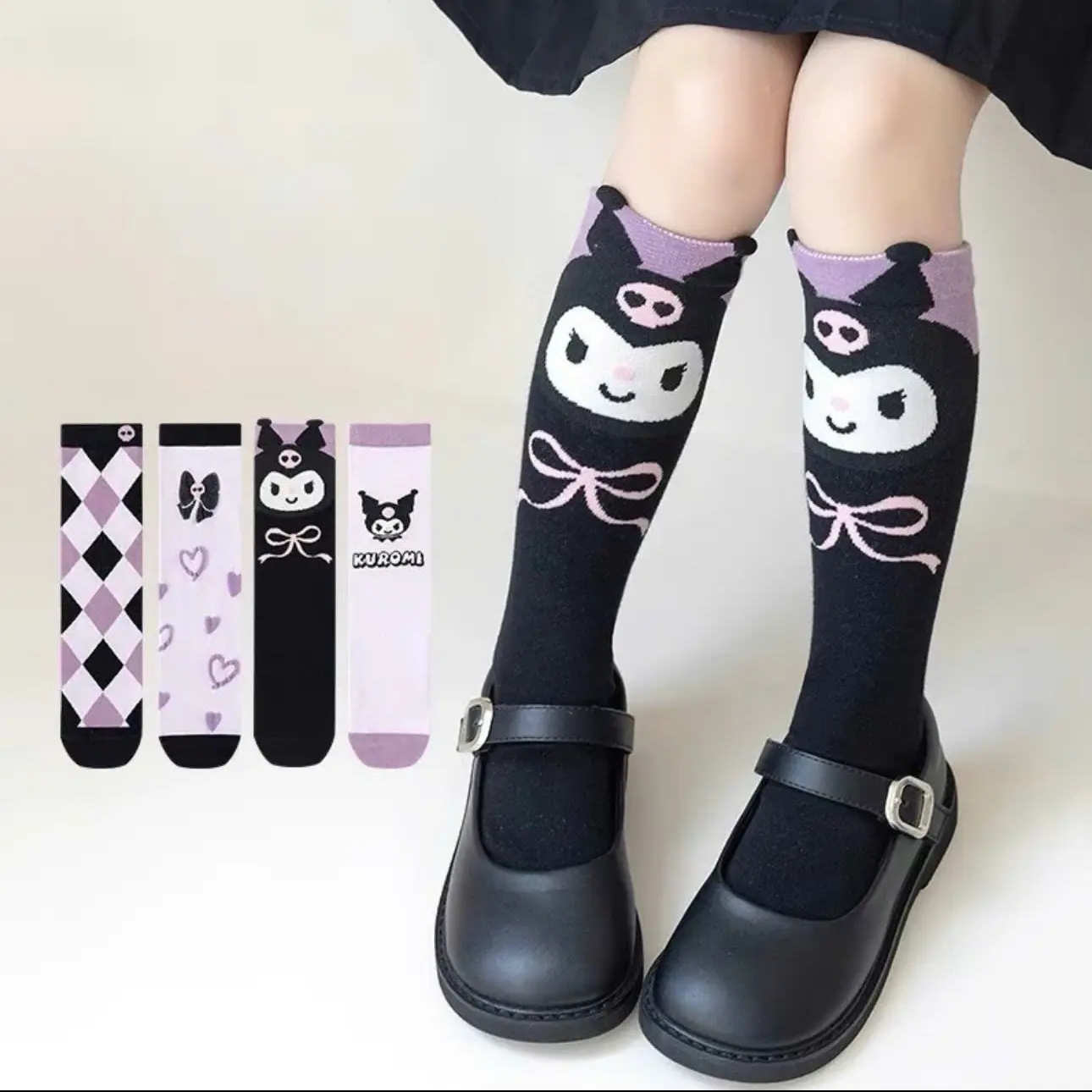 Sét 10 đôi tất đùi kurumi cổ cao cho bé gái mặc váy