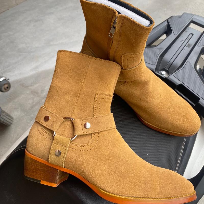  Harness Boots TBC Giày Harness Boot da lộn màu vàng bò 
