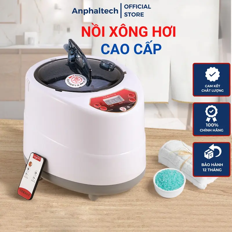 Nồi Xông Hơi Điện Tại Nhà Mini 2L 3L 4L Dùng Cho Gia Đình, Sau Sinh, Spa-Có Tích Hợp Remote 0