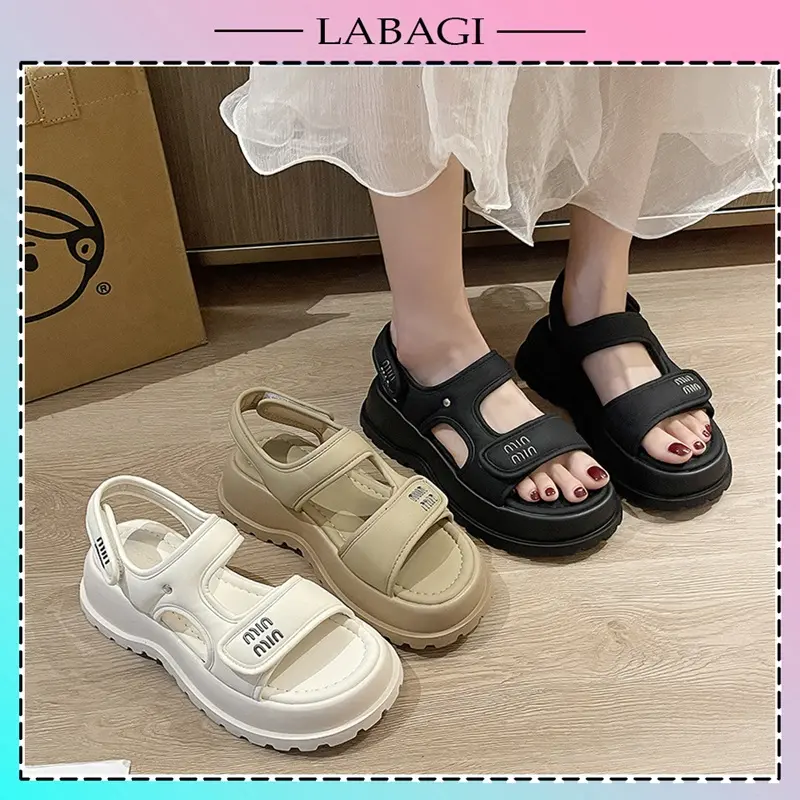 Dép Sandal Nữ Đế Cao 5cm, Dép Quai Hậu Nữ Miu Đi Êm, Mềm, Tôn Dáng Full Box