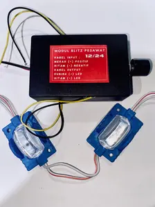 MODUL BLITZ PESAWAT 2 OUTPUT STELAN NYALA FLIP FLOP + 2 LED CINCIN `12VOLT/24VOLT Car