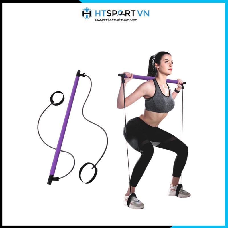 Thanh Gậy Tập Gym, Gậy Tập Gym Sitck Yoga Kèm Dây Kháng Lực Tập Luyện Thể Thao Pilates Đa Năng Tại Nhà Tập Yoga