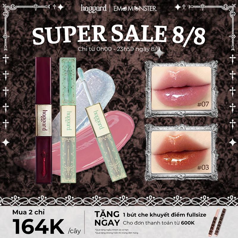 [MUA TỪ 2 CHỈ 164K] haggard Set Son Bóng Thủy Tinh Hai Đầu Screpter Series Lip Gloss 4.2g Makeup Trang Điểm Nữ