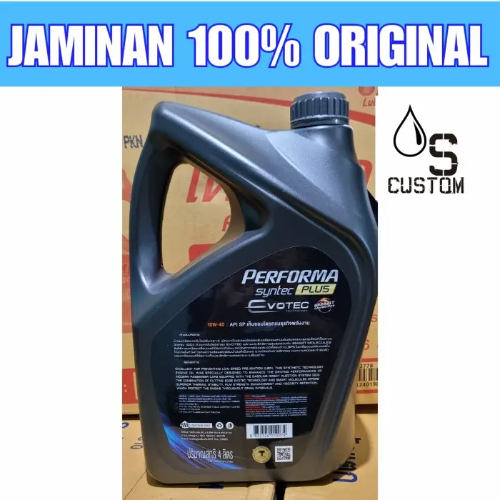 Oli Mobil Bensin PTT Evotech 10w40 API SP 4L 10w-40 2