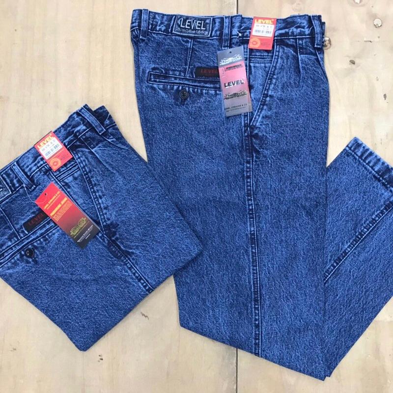 Quần bò túi chéo nam trung niên dáng thụng chất dày dặn đẹp