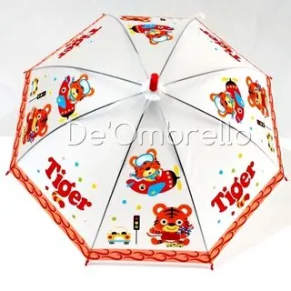 (007D)PVC Payung Anak Motif Cute Animals Dasar Doff 5
