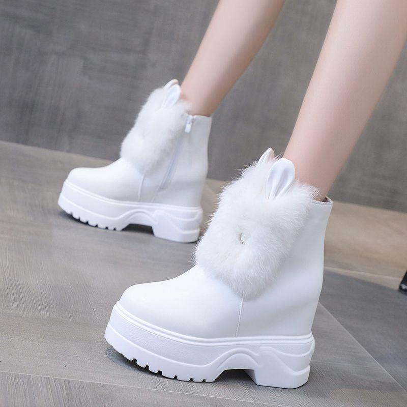  Bốt Lông Chất Lượng Cao Lót Lông Cừu Bốt Đi Tuyết Đế Mùa Đông Bốt Ngắn Nữ Ấm Áp Có Tai Thỏ Thích Hợp Cho Các Hoạt Động Ngoài Trời Giày Độn Bông Bốt Cotton Bốt Mặt Trăng Trên Cùng 2025 