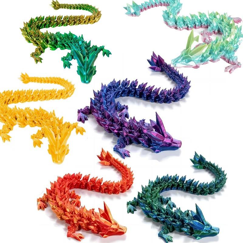 Mô hình Rồng - Rắn in 3D khớp nối linh hoạt Đồ chơi sáng tạo Trang trí nội thất Đồ trang trí sưu tập 3