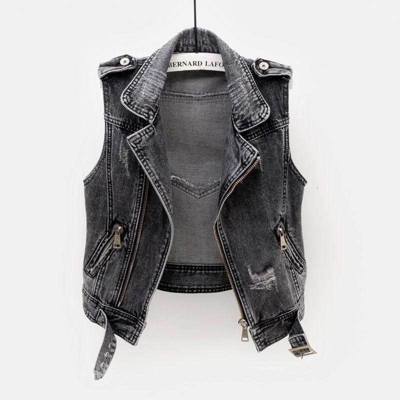 Áo vest denim dành cho phụ nữ vào mùa xuân và mùa thu, áo mỏng và đa năng, áo vest, phong cách Hàn Quốc ngắn có thể mặc bên ngoài, áo ghi lê nữ, phong cách mới Top Jean Kem Nhung Kem Nhung áo  gile