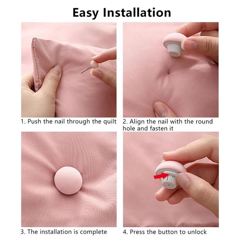 Bed Sheet Quilt Clip, 6 Counts Anti Slip Blanket Buckles, One Button Unlock Duvet Cover Quilt Fixer, Quilt Fastener Clip Holder, Bedding Accessories 6