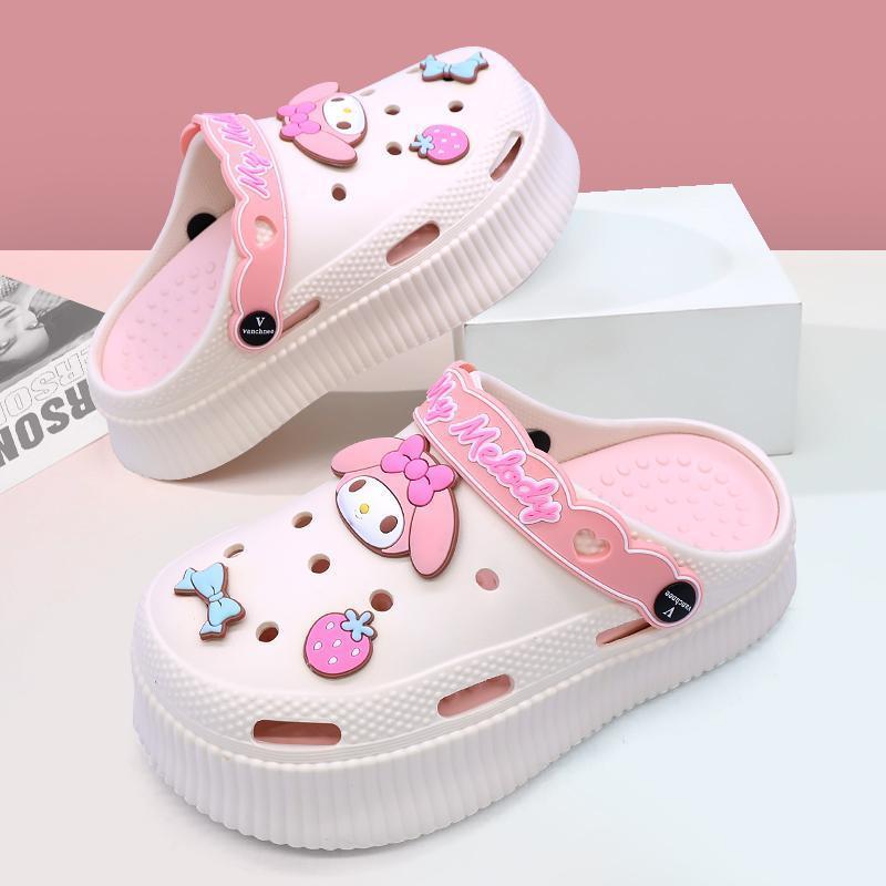 Product Introduction of TAICCY Sandal Kodok Wanita Dewasa Jelly Fuji Sendal Baim Wedges Karakter Kartun Sandal keluarga EVA Ukuran 20-41 33