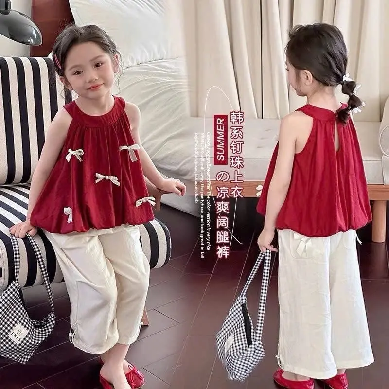 Sét quần xuông phối áo bí đính nơ