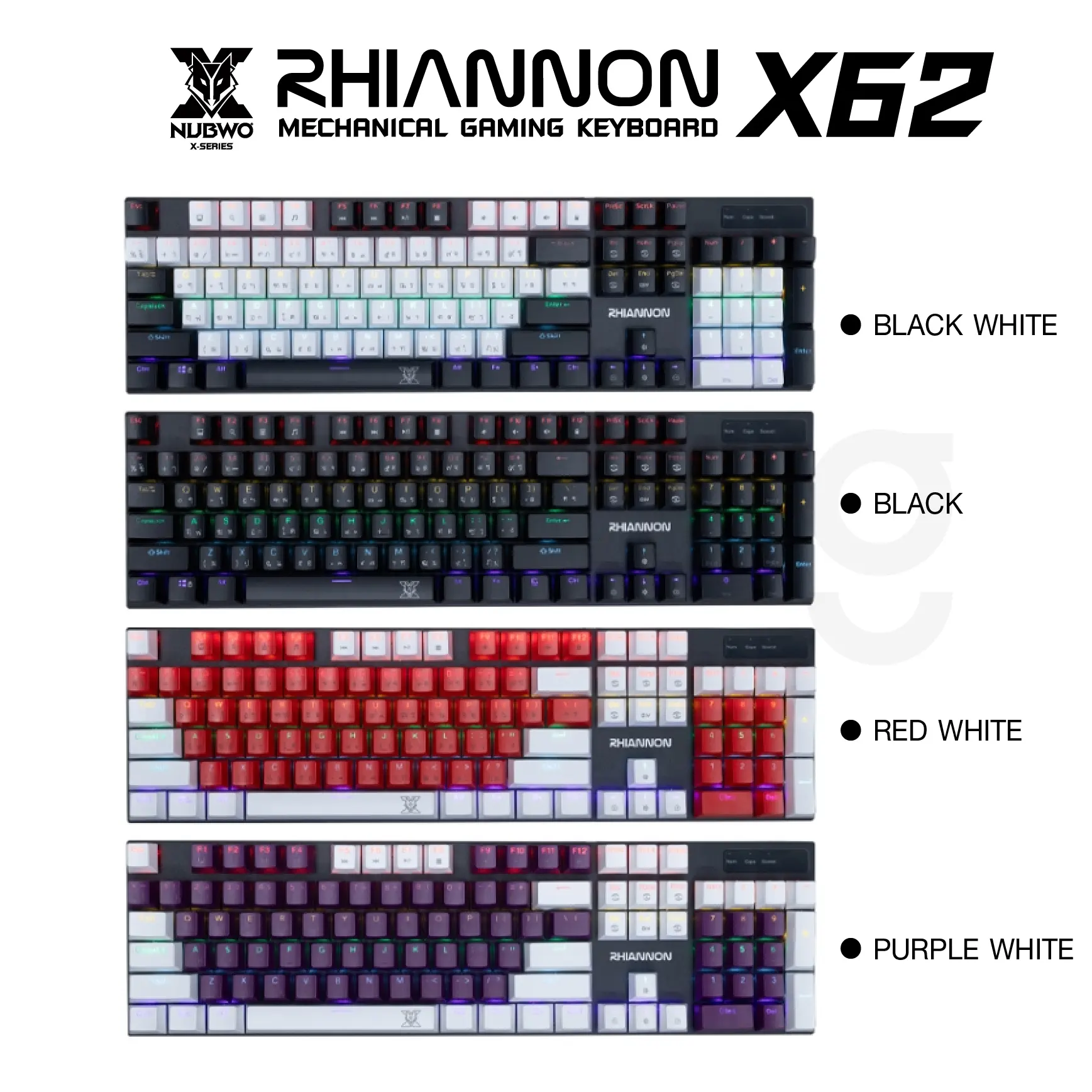 พร้อมส่ง. NUBWO X62 คีย์บอร์ด คีย์บอร์ดเกมมิ่ง Keyboard Gaming คีย์บอร์ดแมคคานิคอล Blue Switch /Red Switch ประกันศูนย์ lovezy
