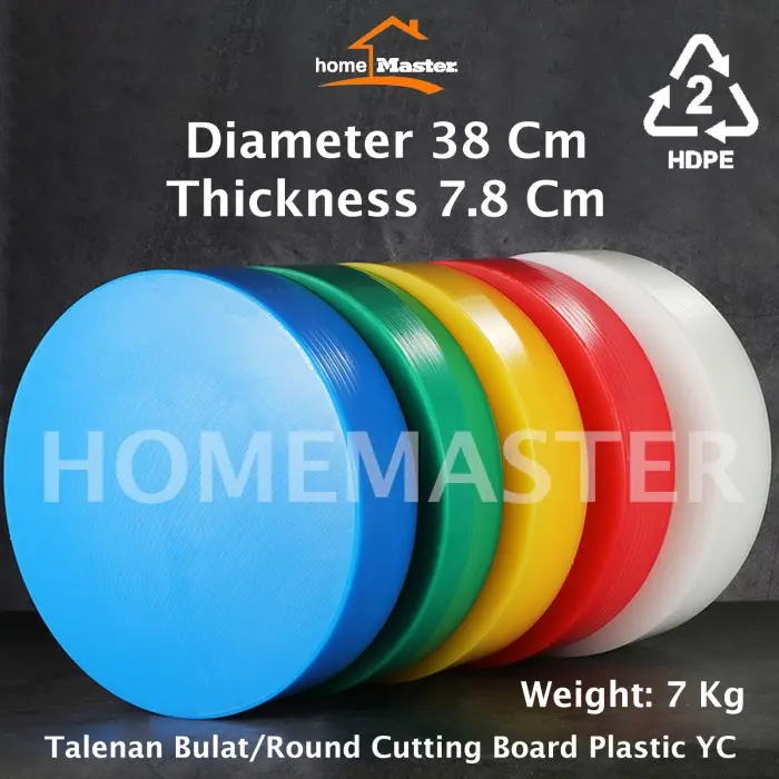 Talenan/Cutting Board HDPE Bulat/Round 38 Cm Tebal 7.8 Cm YC38078