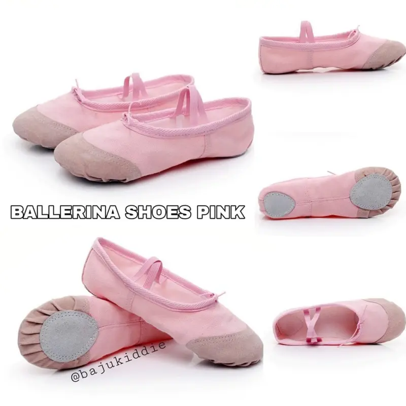 BAJUKIDDIE BALLERINA SHOES sepatu balet kanvas nari tarian dansa anak Wanita 5