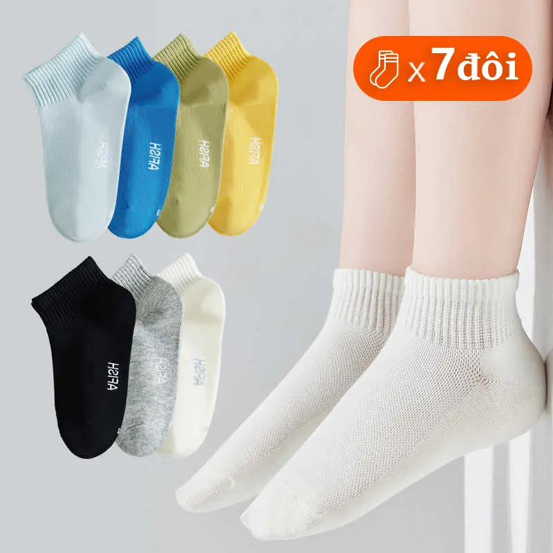 AFISH Bộ 7 đôi,Tất thể thao kháng khuẩn 7A cho trẻ em – Khử mùi hôi chân!  Dành cho bé từ 6-12 tuổi | Chống khuẩn hiệu quả >97% sau 150 lần giặt  Tạm biệt mùi hôi chân! 1